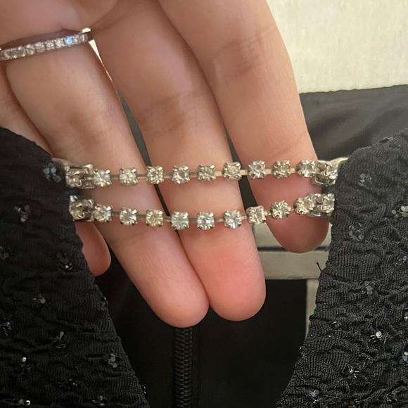 Vtg Jessica Howard 8 Petite Black Velour Maxi Long Gown Shift Dress Short Sleeve - Picture 4 of 8